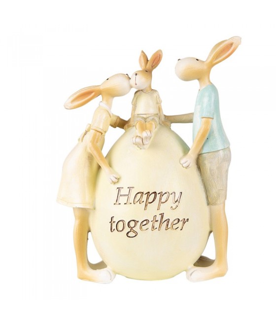 Οικογένεια από λαγουδάκια με αυγό "Happy together"